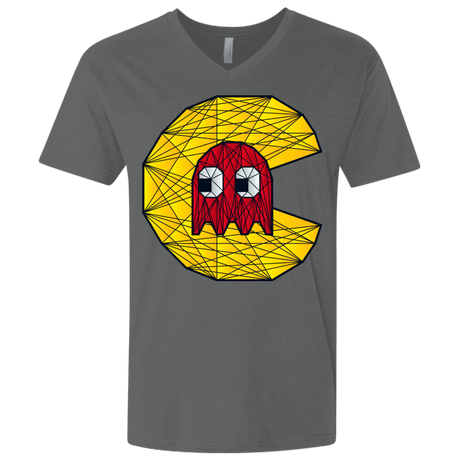 T-Shirts Heavy Metal / X-Small Poly Pac Man Men's Premium V-Neck