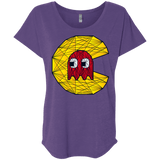 T-Shirts Purple Rush / X-Small Poly Pac Man Triblend Dolman Sleeve