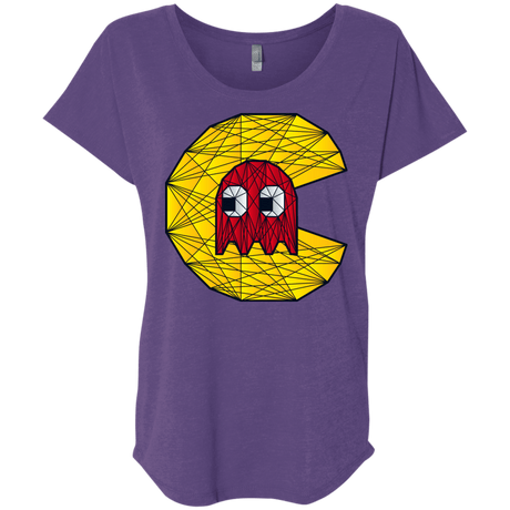 T-Shirts Purple Rush / X-Small Poly Pac Man Triblend Dolman Sleeve