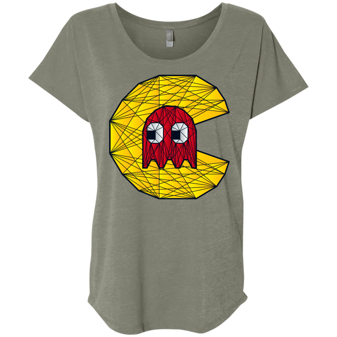 T-Shirts Venetian Grey / X-Small Poly Pac Man Triblend Dolman Sleeve