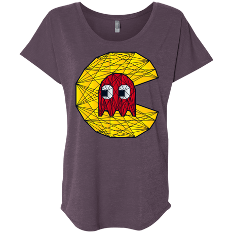T-Shirts Vintage Purple / X-Small Poly Pac Man Triblend Dolman Sleeve