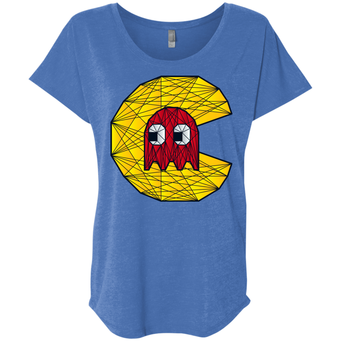 T-Shirts Vintage Royal / X-Small Poly Pac Man Triblend Dolman Sleeve