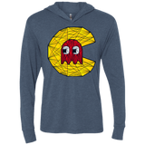 T-Shirts Indigo / X-Small Poly Pac Man Triblend Long Sleeve Hoodie Tee