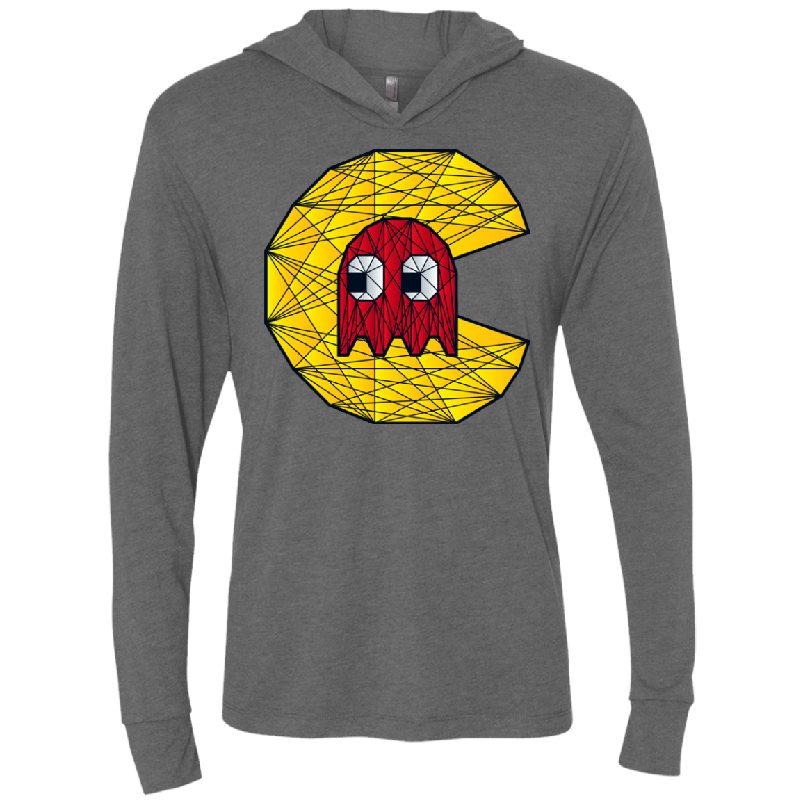 T-Shirts Premium Heather / X-Small Poly Pac Man Triblend Long Sleeve Hoodie Tee