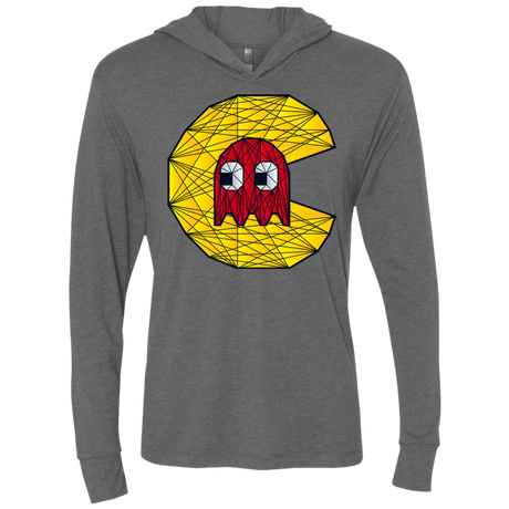 T-Shirts Premium Heather / X-Small Poly Pac Man Triblend Long Sleeve Hoodie Tee