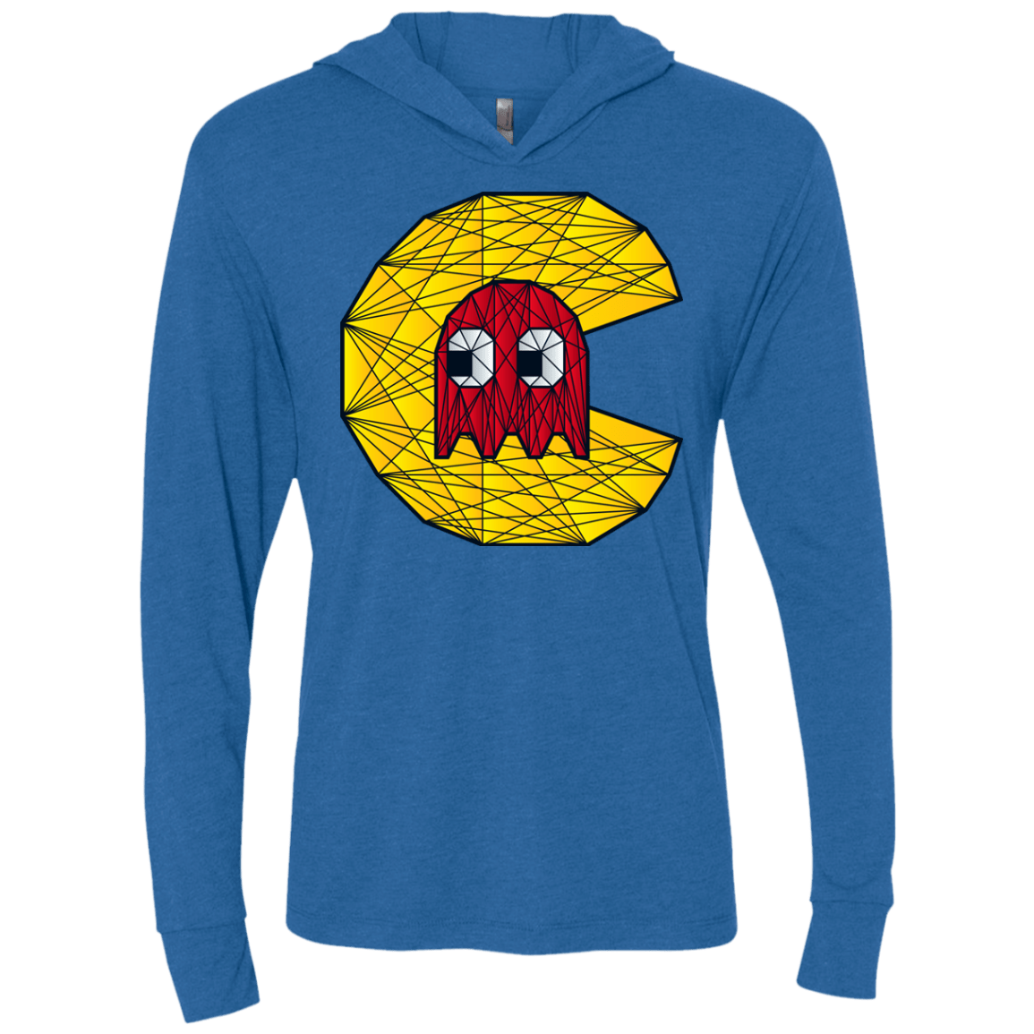 T-Shirts Vintage Royal / X-Small Poly Pac Man Triblend Long Sleeve Hoodie Tee