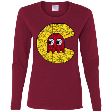 T-Shirts Cardinal / S Poly Pac Man Women's Long Sleeve T-Shirt