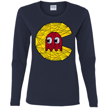 T-Shirts Navy / S Poly Pac Man Women's Long Sleeve T-Shirt