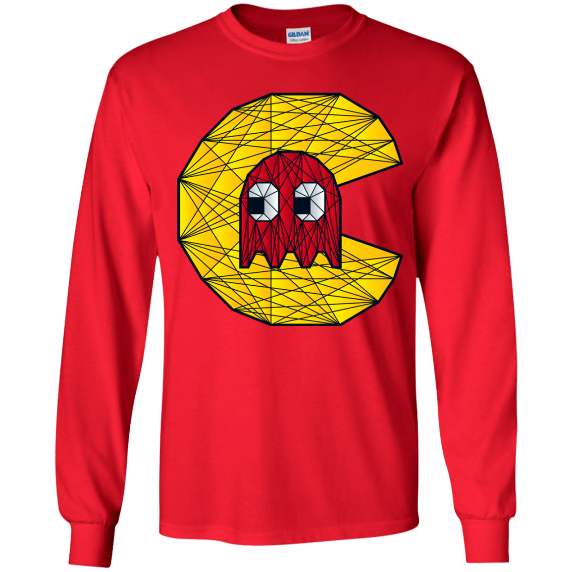 T-Shirts Red / YS Poly Pac Man Youth Long Sleeve T-Shirt