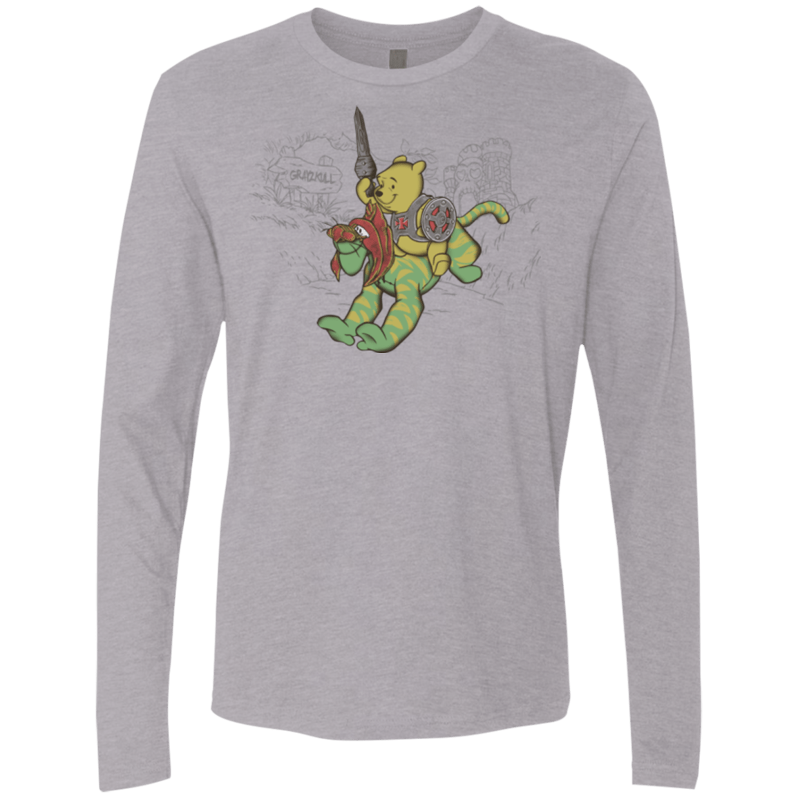 T-Shirts Heather Grey / Small Poohwah of Grayzkull Men's Premium Long Sleeve