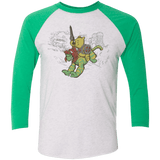T-Shirts Heather White/Envy / X-Small Poohwah of Grayzkull Men's Triblend 3/4 Sleeve