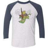 T-Shirts Heather White/Indigo / X-Small Poohwah of Grayzkull Men's Triblend 3/4 Sleeve