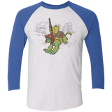 T-Shirts Heather White/Vintage Royal / X-Small Poohwah of Grayzkull Men's Triblend 3/4 Sleeve