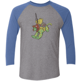 T-Shirts Premium Heather/ Vintage Royal / X-Small Poohwah of Grayzkull Men's Triblend 3/4 Sleeve