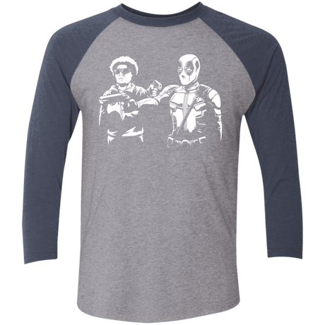 T-Shirts Premium Heather/Vintage Navy / X-Small Pool Fiction Men's Triblend 3/4 Sleeve