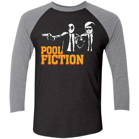 T-Shirts Vintage Black/Premium Heather / X-Small Pool Fiction Men's Triblend 3/4 Sleeve