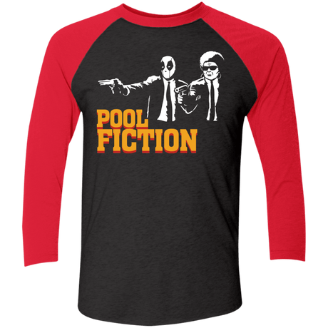 T-Shirts Vintage Black/Vintage Red / X-Small Pool Fiction Men's Triblend 3/4 Sleeve