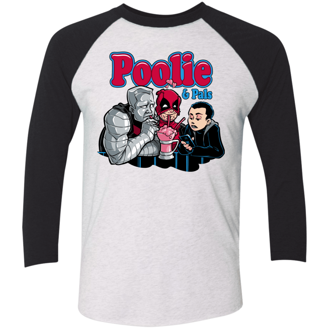T-Shirts Heather White/Vintage Black / X-Small Poolie Men's Triblend 3/4 Sleeve