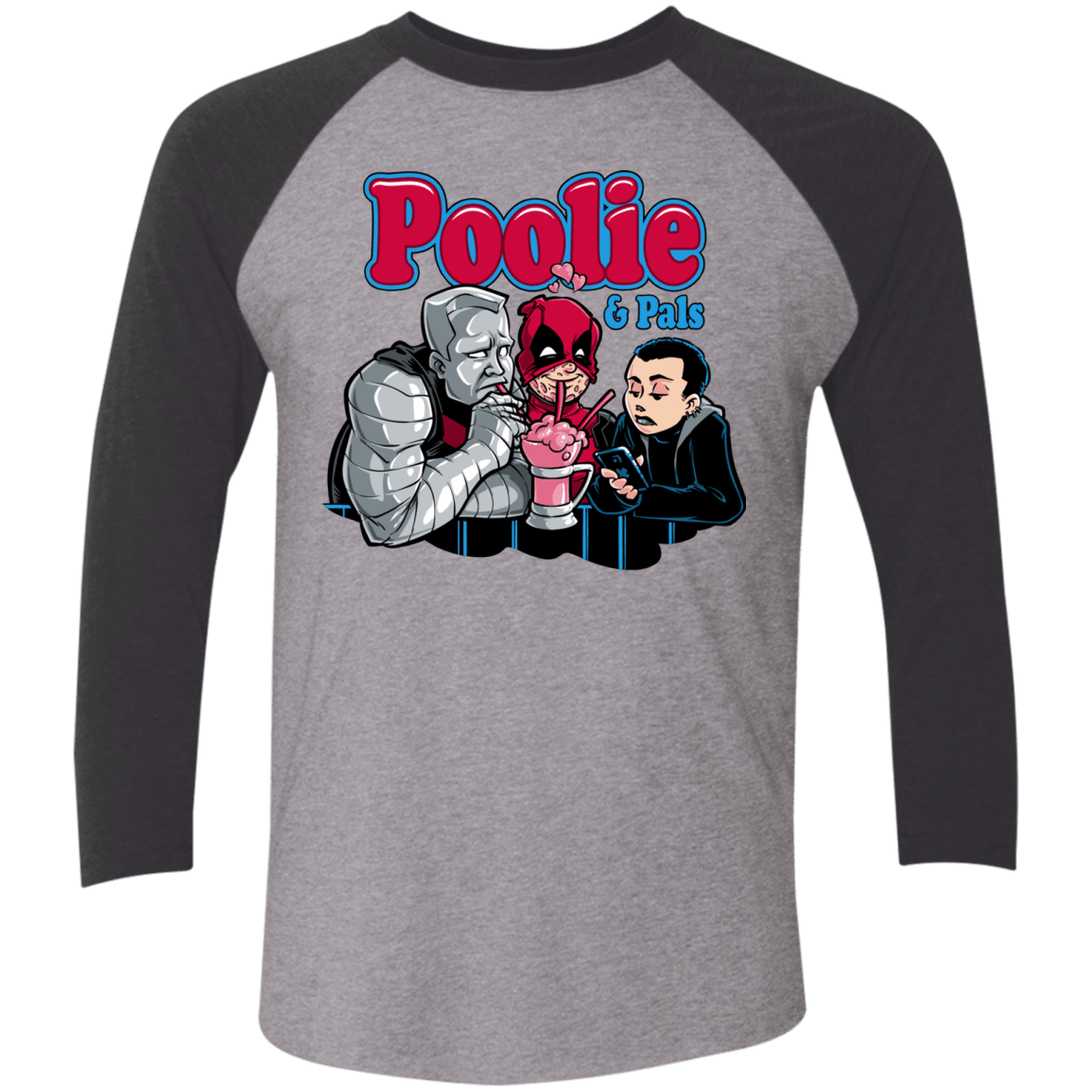 T-Shirts Premium Heather/Vintage Black / X-Small Poolie Men's Triblend 3/4 Sleeve
