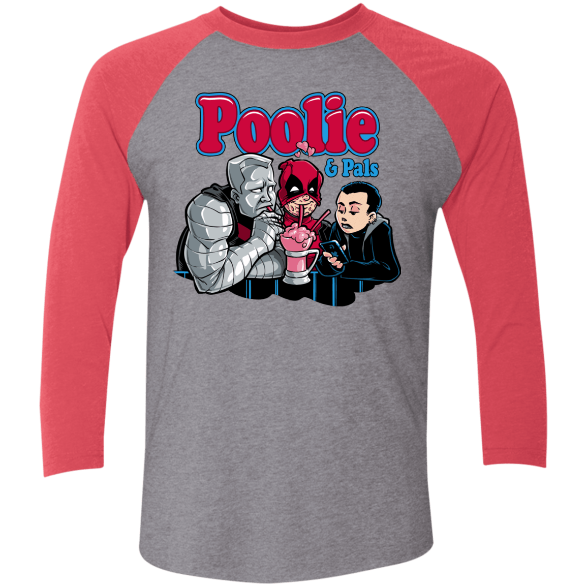 T-Shirts Premium Heather/Vintage Red / X-Small Poolie Men's Triblend 3/4 Sleeve