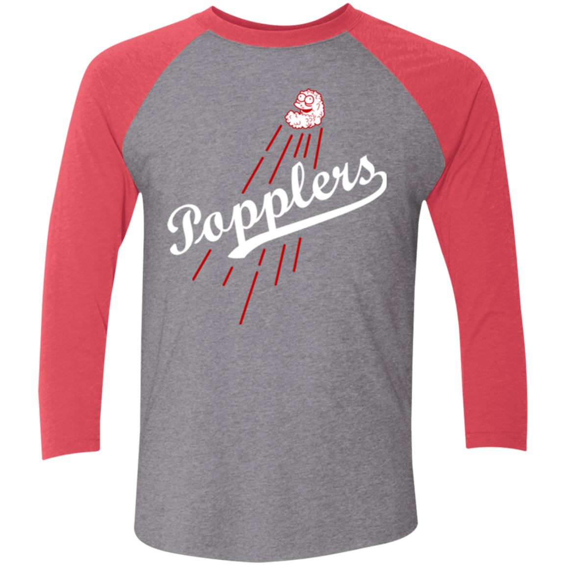 T-Shirts Premium Heather/ Vintage Red / X-Small Popplers Men's Triblend 3/4 Sleeve