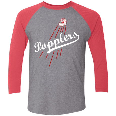 T-Shirts Premium Heather/ Vintage Red / X-Small Popplers Men's Triblend 3/4 Sleeve