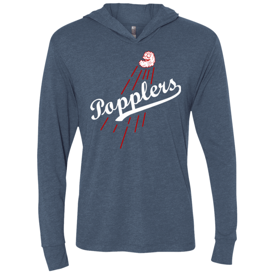 T-Shirts Indigo / X-Small Popplers Triblend Long Sleeve Hoodie Tee