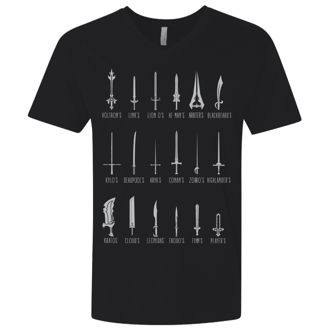 T-Shirts Black / X-Small POPULAR SWORDS Men's Premium V-Neck