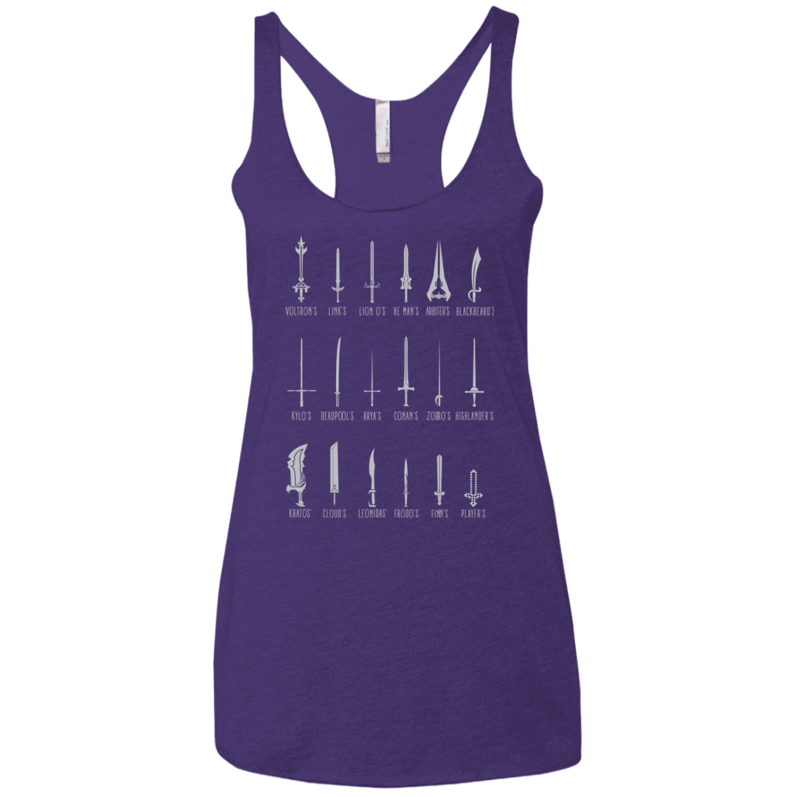 T-Shirts Purple / X-Small POPULAR SWORDS Women's Triblend Racerback Tank