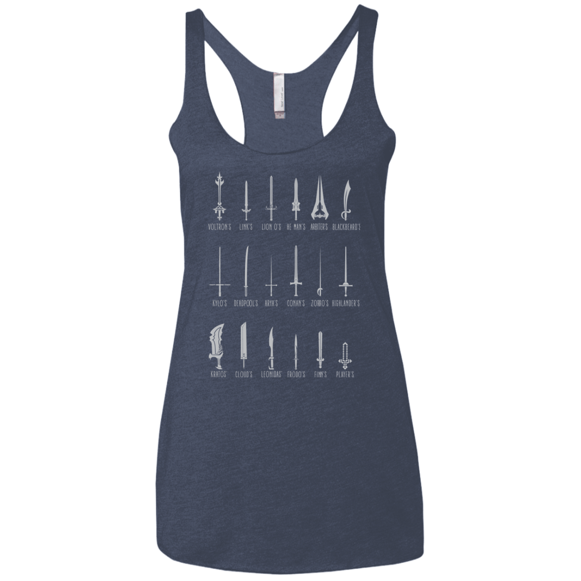 T-Shirts Vintage Navy / X-Small POPULAR SWORDS Women's Triblend Racerback Tank