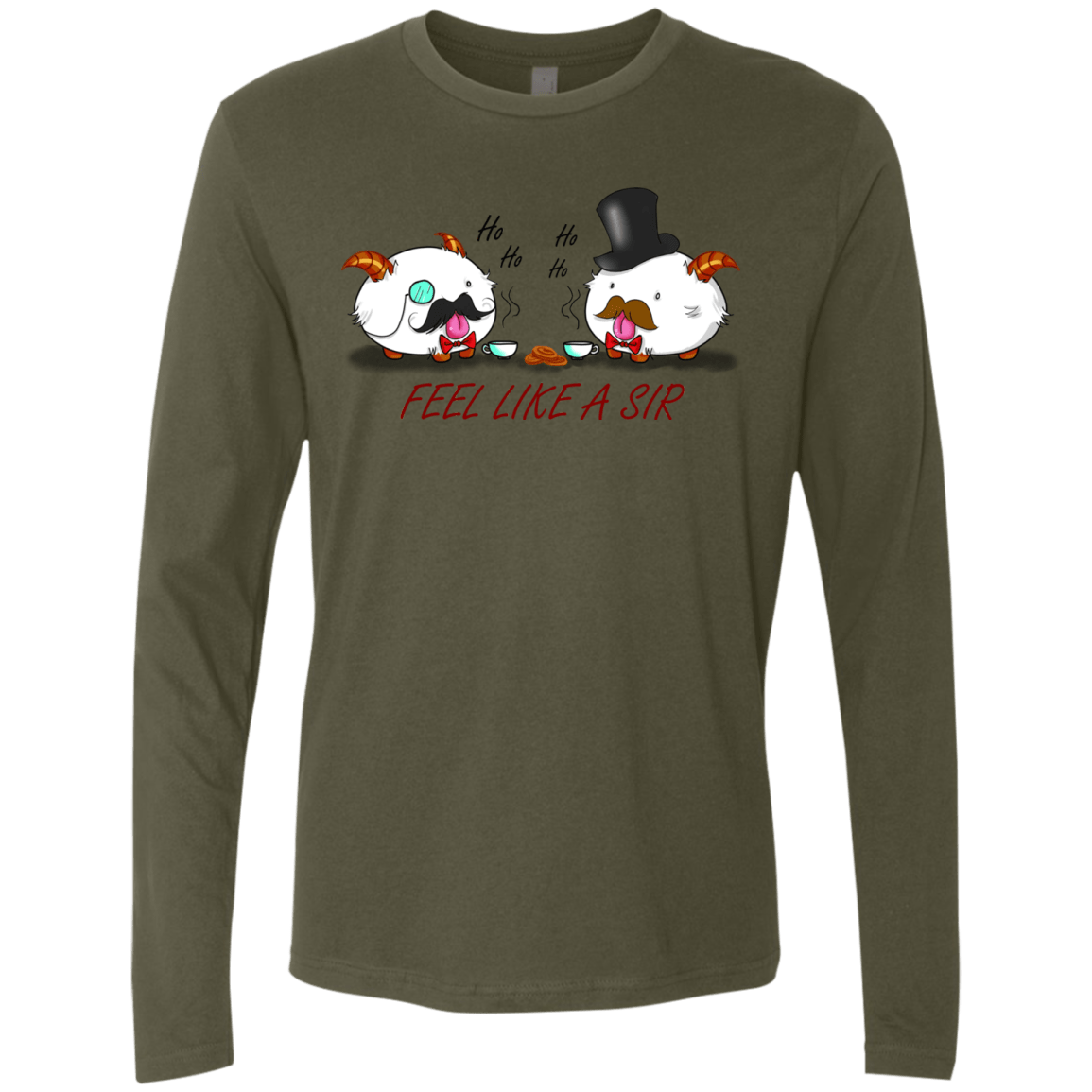T-Shirts Military Green / Small Poros like a sir Men's Premium Long Sleeve