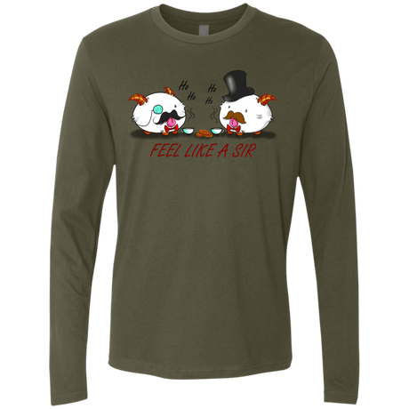 T-Shirts Military Green / Small Poros like a sir Men's Premium Long Sleeve