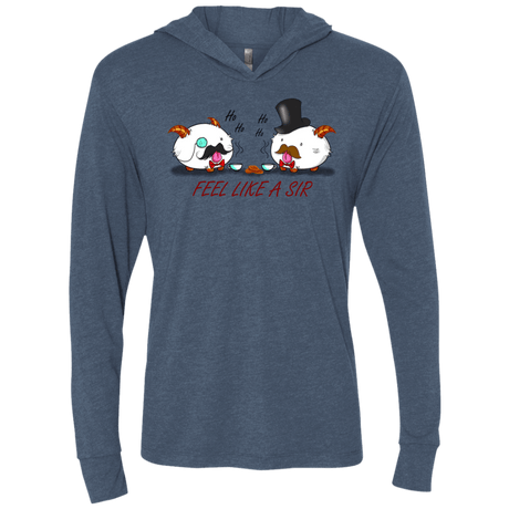 T-Shirts Indigo / X-Small Poros like a sir Triblend Long Sleeve Hoodie Tee