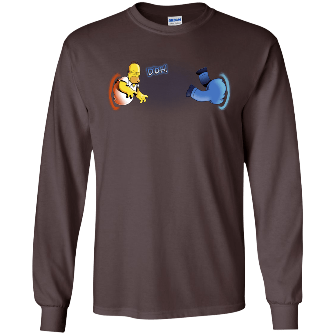 T-Shirts Dark Chocolate / S Portal D'oh Men's Long Sleeve T-Shirt