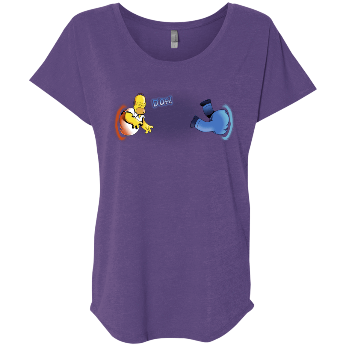 T-Shirts Purple Rush / X-Small Portal D'oh Triblend Dolman Sleeve