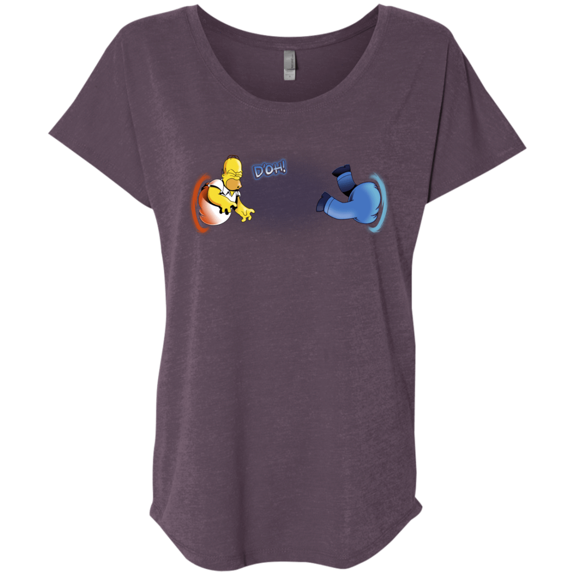 T-Shirts Vintage Purple / X-Small Portal D'oh Triblend Dolman Sleeve