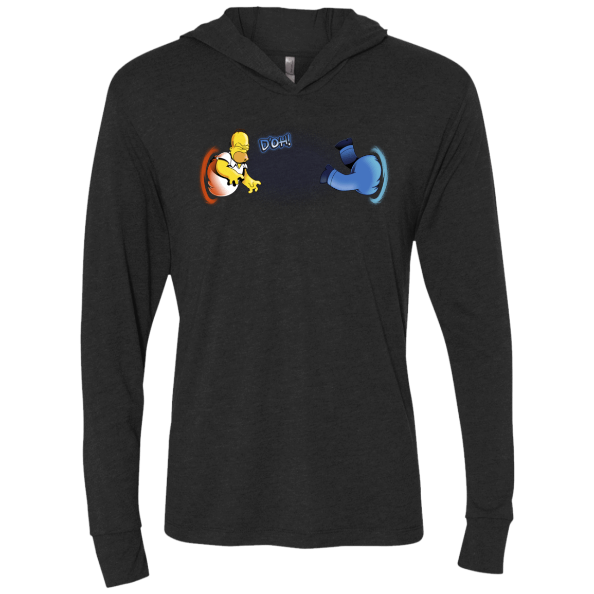 T-Shirts Vintage Black / X-Small Portal D'oh Triblend Long Sleeve Hoodie Tee