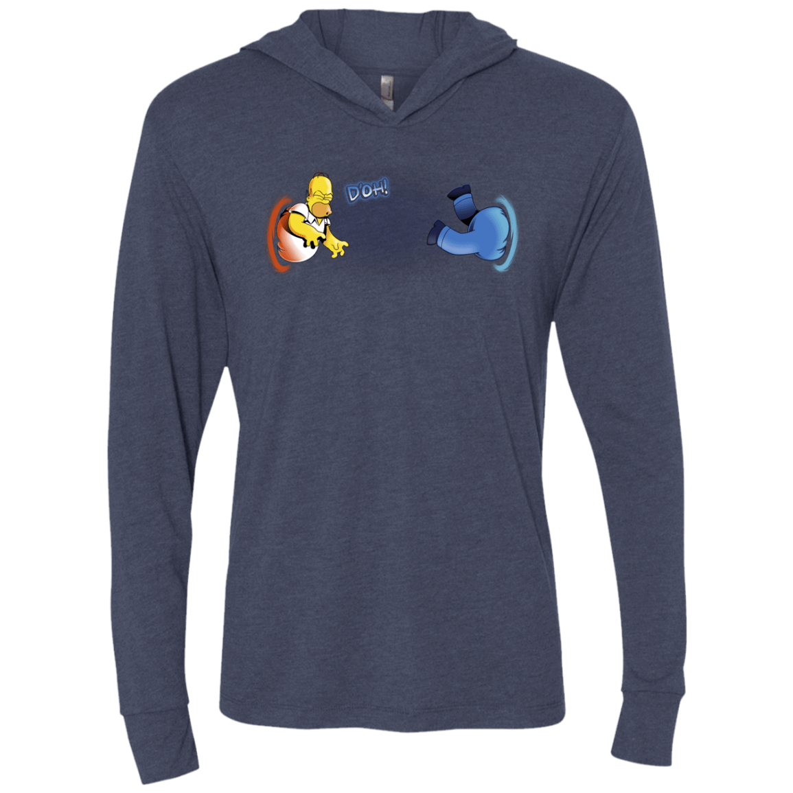 T-Shirts Vintage Navy / X-Small Portal D'oh Triblend Long Sleeve Hoodie Tee