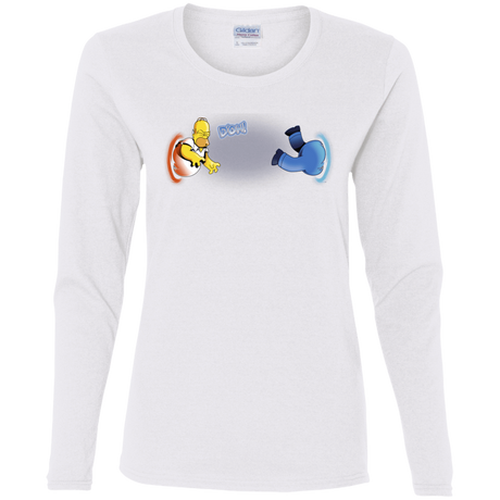 T-Shirts White / S Portal D'oh Women's Long Sleeve T-Shirt