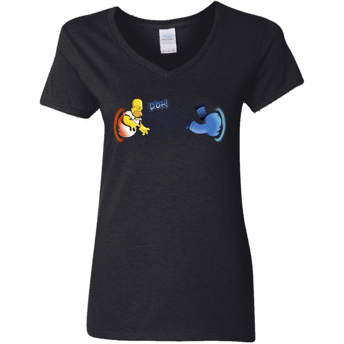 T-Shirts Black / S Portal D'oh Women's V-Neck T-Shirt