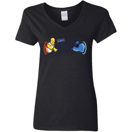 T-Shirts Black / S Portal D'oh Women's V-Neck T-Shirt