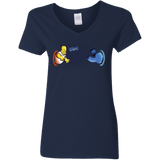 T-Shirts Navy / S Portal D'oh Women's V-Neck T-Shirt