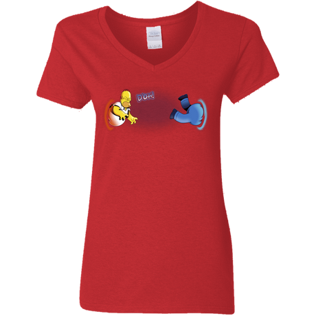 T-Shirts Red / S Portal D'oh Women's V-Neck T-Shirt