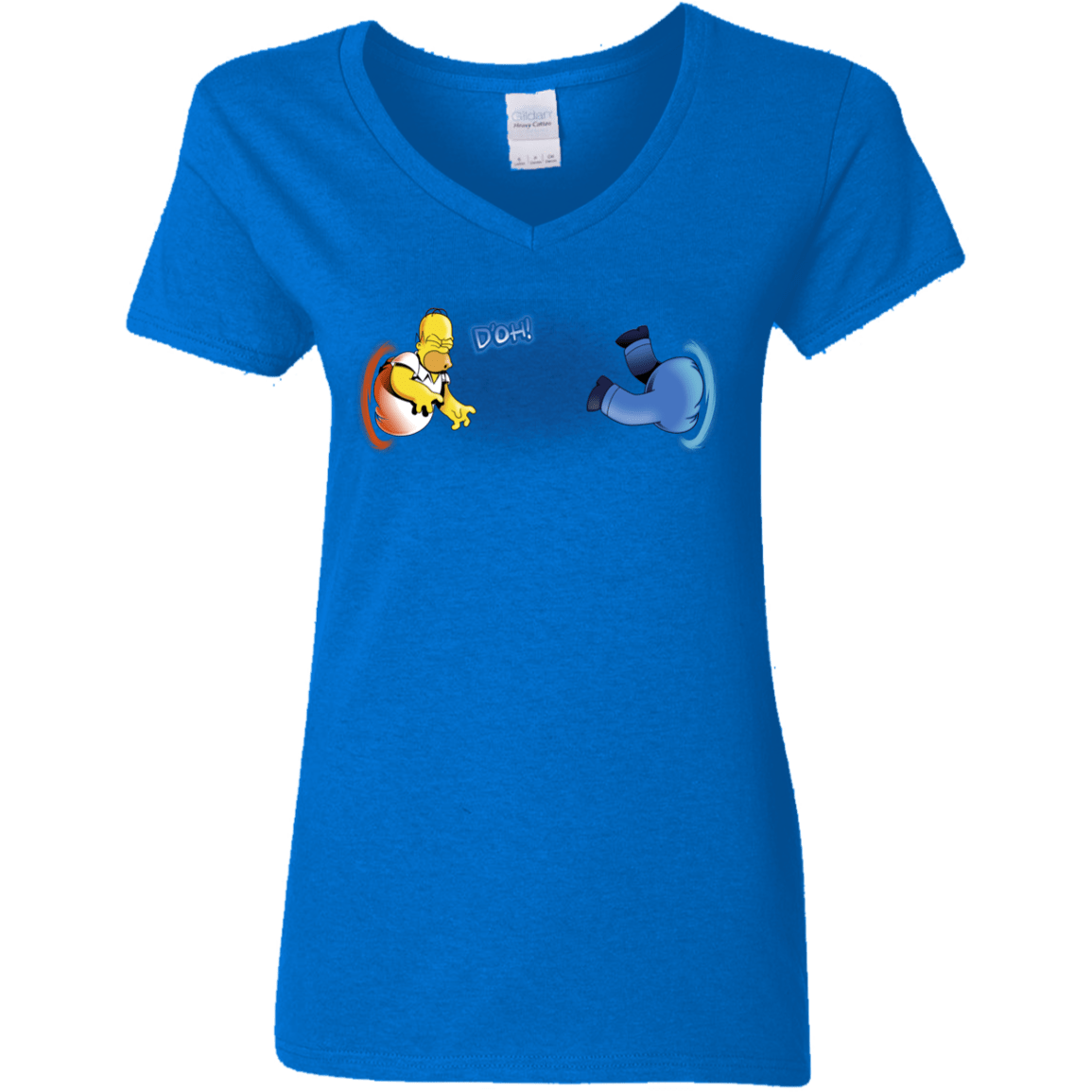 T-Shirts Royal / S Portal D'oh Women's V-Neck T-Shirt