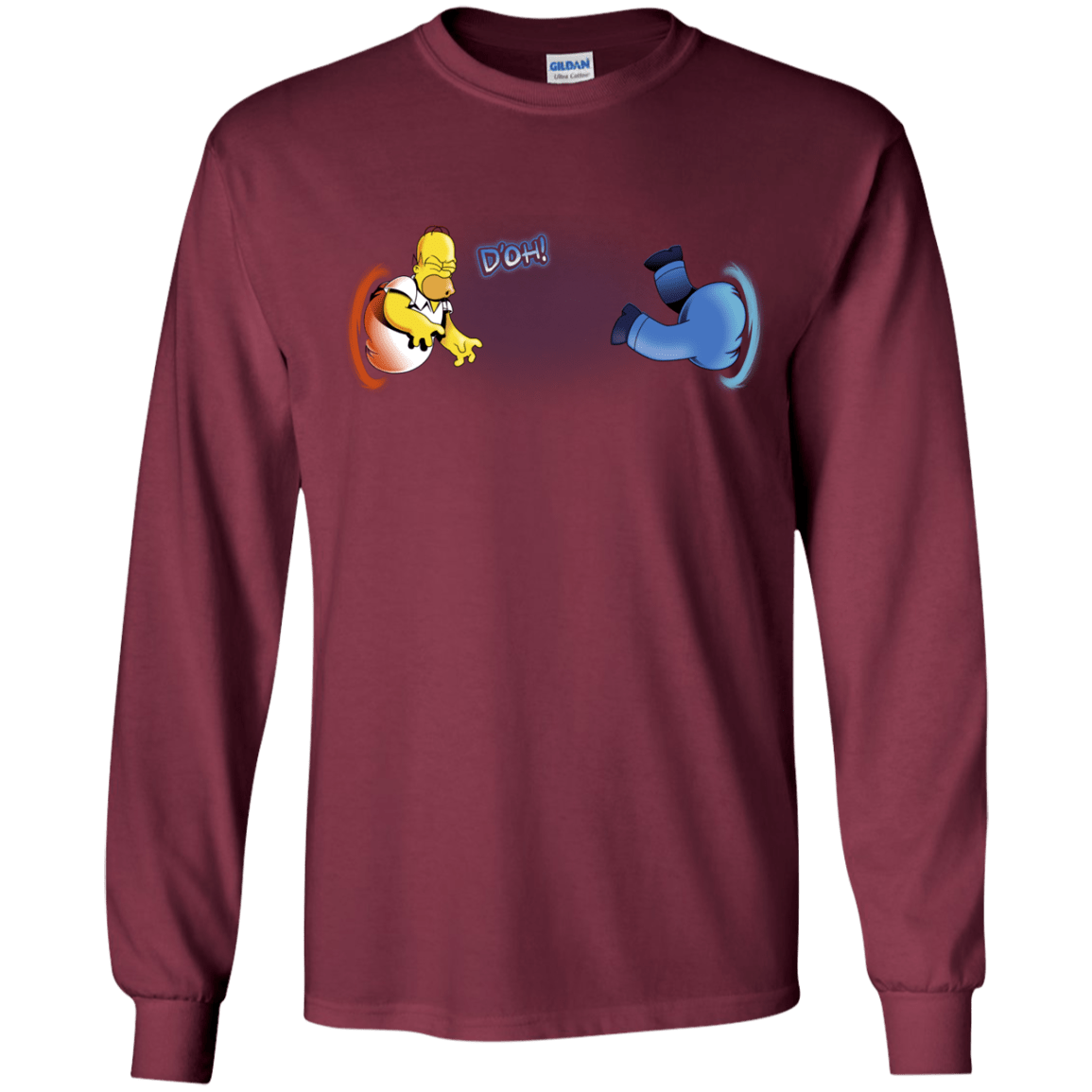 T-Shirts Maroon / YS Portal D'oh Youth Long Sleeve T-Shirt