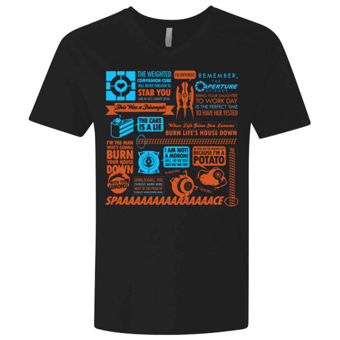 T-Shirts Black / X-Small Portal Quotes Men's Premium V-Neck