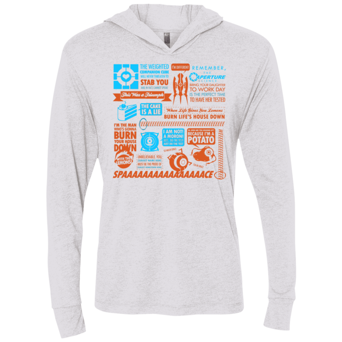 T-Shirts Heather White / X-Small Portal Quotes Triblend Long Sleeve Hoodie Tee