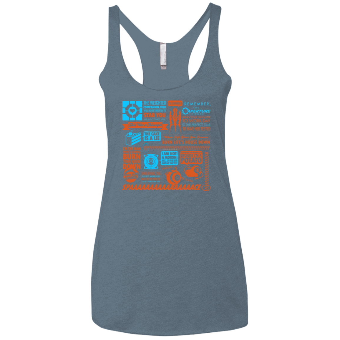 T-Shirts Indigo / X-Small Portal Quotes Women's Triblend Racerback Tank