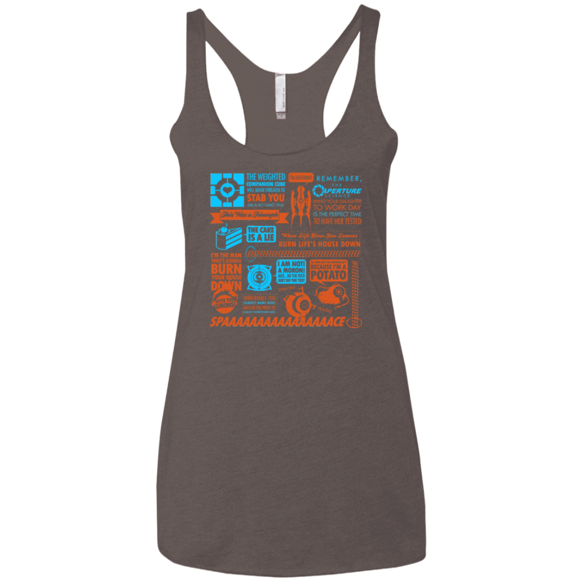 T-Shirts Macchiato / X-Small Portal Quotes Women's Triblend Racerback Tank