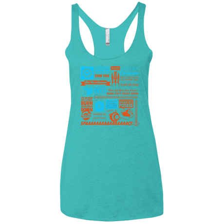 T-Shirts Tahiti Blue / X-Small Portal Quotes Women's Triblend Racerback Tank